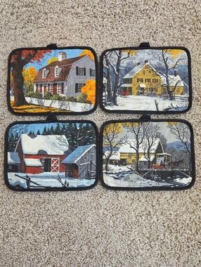 Kay Dee Set Of 4 Magnetic Potholders With Home Designs